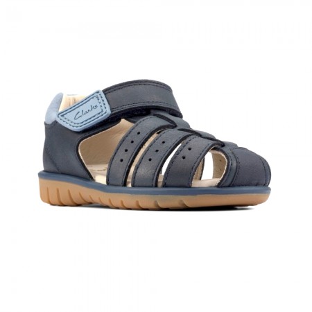 Παιδικό δερμάτινο παπουτσοπέδιλο Clarks Roam Bay K 26158038 μπλε